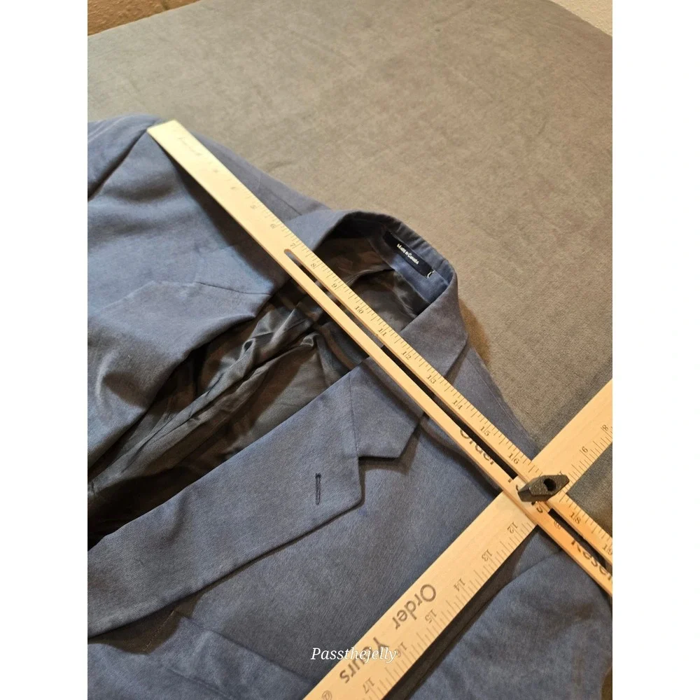 Vintage Polo Ralph Lauren Lyocell Blazer Sport Coat Blue Mens 42T Made Canada